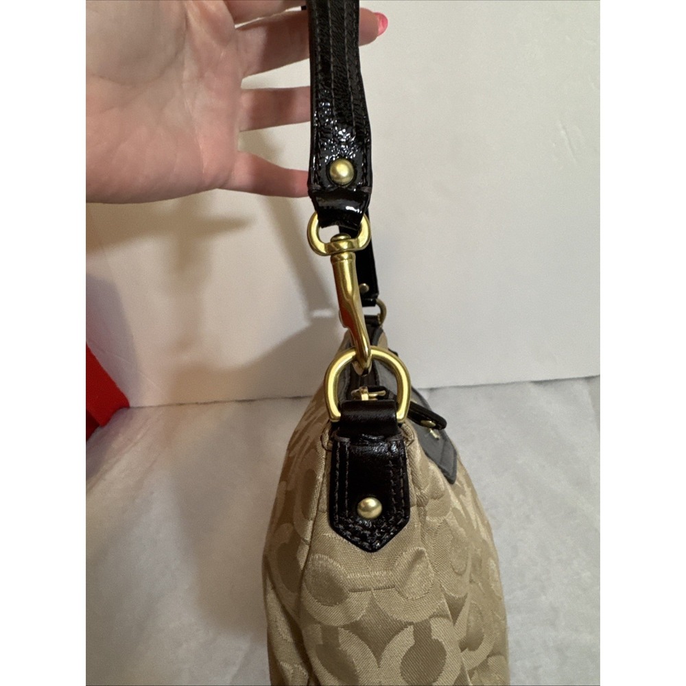 Coach Madison Signature C Mini Shoulder Bag Brown Canvas Leather Trim Y2K - Picture 3 of 8